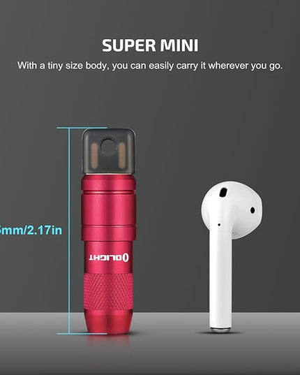 OLIGHT IMINI 2 EDC Rechargeable Keychain Flashlight, 50 Lumens Compact and Portable Mini LED Keyring Lights with Built-in Battery Ideal for Everyday Carry and Emergencies (Passionate Red)