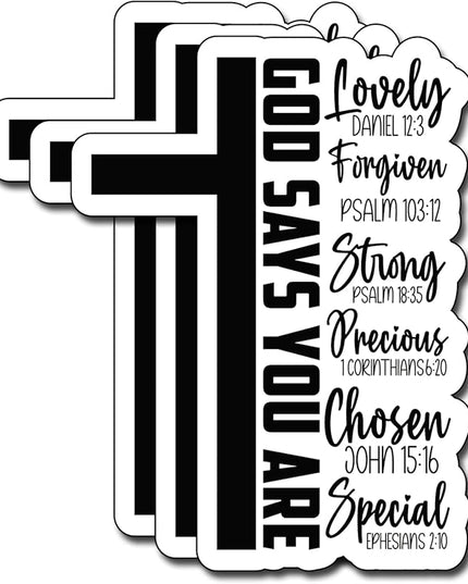 (3Pcs) God Says You are Sticker, Christian Gifts Decorate Books Laptop Phone, Water Bottles Kindles Stickers, Tumbler Sticker Waterproof Vinyl Decorate 2,5 x 3 Inch