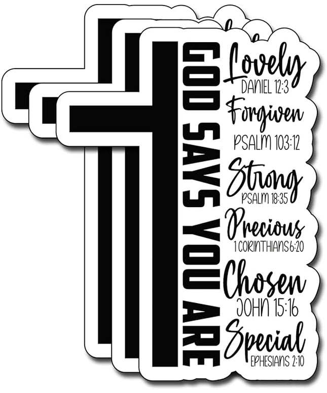 (3Pcs) God Says You are Sticker, Christian Gifts Decorate Books Laptop Phone, Water Bottles Kindles Stickers, Tumbler Sticker Waterproof Vinyl Decorate 2,5 x 3 Inch