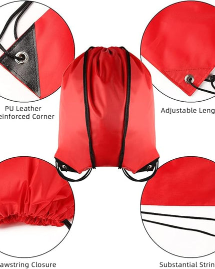 GoodtoU Drawstring Backpack Bulk, 20 Pcs Draw String Bags Cinch Bag Drawstring Gym Bag Sackpack Backpack for Women Men, Red