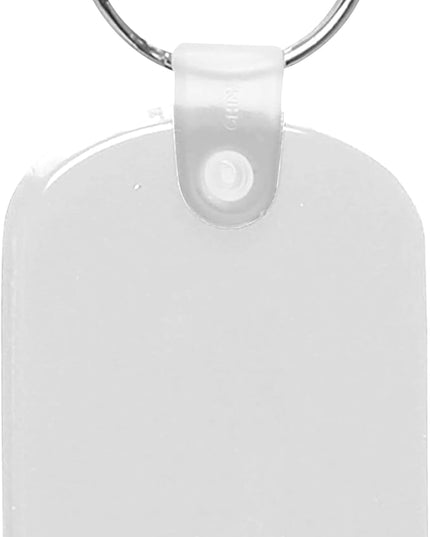 DISCOUNT PROMOS Tag Soft Plastic Keychains - 50 pack - Small Key Tag Chain For Staying Organized - Rubber Key Ring Keychain – White