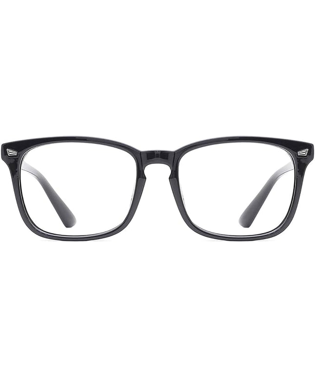 TIJN Blue Light Blocking Glasses for Women Men Clear Frame Square Nerd Eyeglasses Anti Blue Ray Computer Screen Glasses
