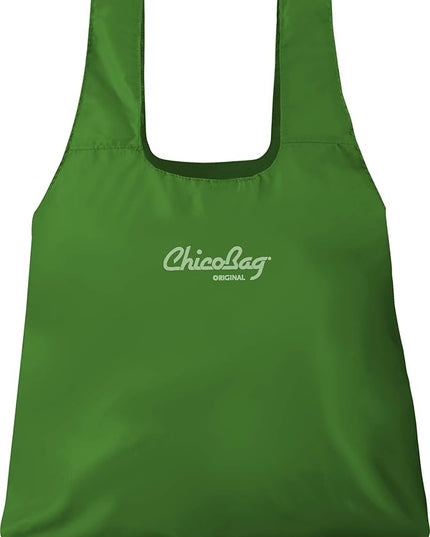 ChicoBag Original Compact Reusable Grocery Bag w/Attached Pouch and Carabiner Clip | Perfect for Shopping, Travel, Organization | Eco-Conscious Packable Tote | Pale Green (Pack of 4)