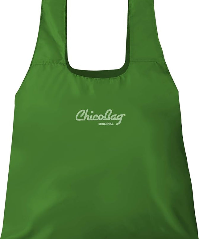 ChicoBag Original Compact Reusable Grocery Bag w/Attached Pouch and Carabiner Clip | Perfect for Shopping, Travel, Organization | Eco-Conscious Packable Tote | Pale Green (Pack of 4)