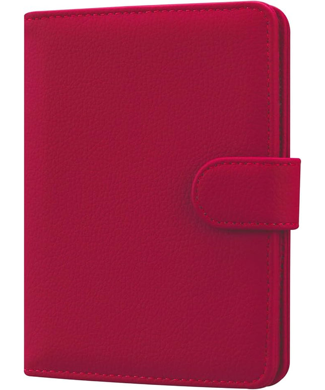 HOTCOOL Passport Holder Travel Essentials Airplane & Cruise Essentials Ship Leather Wallet Cover Case RFID Blocking Women & Men Vacation Travel Accessories Gifts Deals, Litchi - Hot Pink