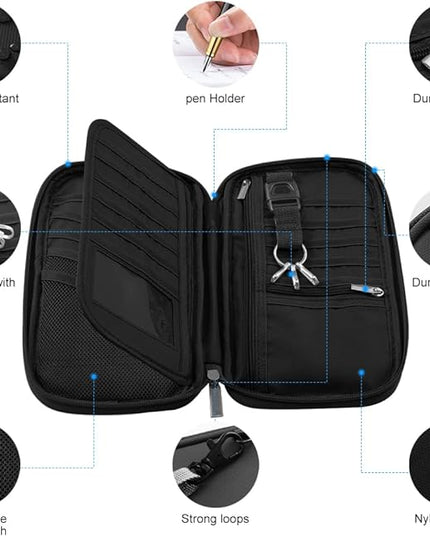 Travel Passport Wallets, Airtag Lightweight Family Passport Holder With RFID Blocking Passport Cover Case Waterproof Bag Document Organizer for Men and Women