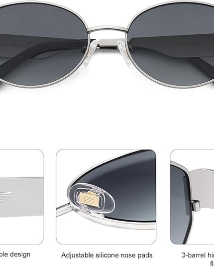 SOJOS Retro Oval Sunglasses for Women Trendy Classic Shades UV400 Protection SJ1256