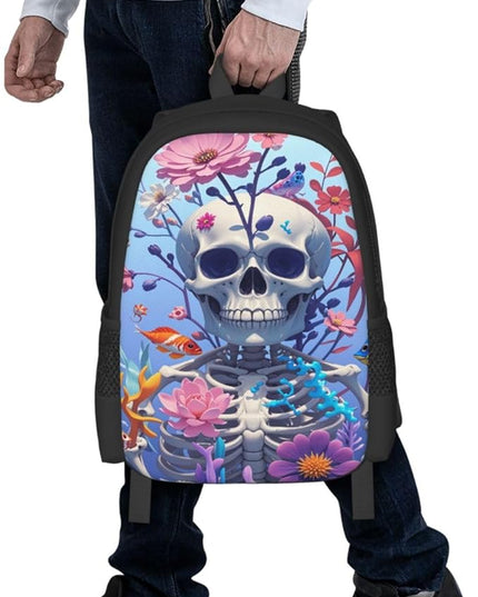 Skeleton Seaweed Notebook Backpack Fits 15 Inch Laptop Work Backpack Casual Daypack
