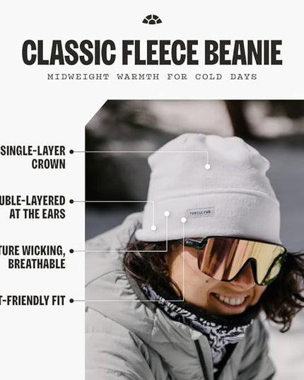 Turtle Fur Fleece Winter Beanie for Men and Women - Soft, Stretchy, Breathable Winter Hat That Won't Overheat Under Helmet