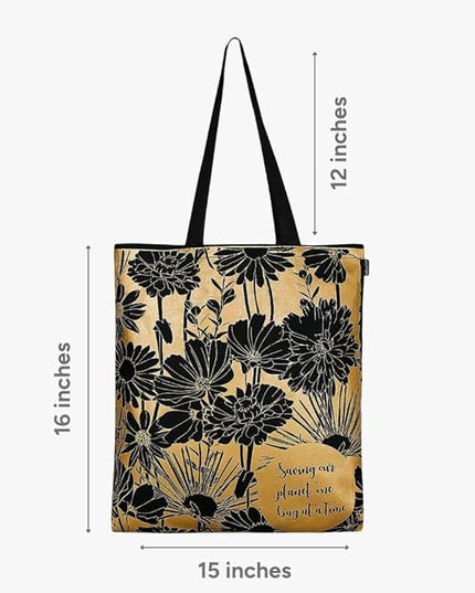 Eco Right Tote Bag for Women, Reusable Grocery Bag, Canvas Tote Bag for Shopping, Cotton Bag for Daily Use, Gifts for Women