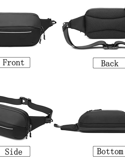 Crossbody Fanny Pack Belt Bag for Women & Men with Multi-Pockets, Waterproof Sling Bag for Travel, Running, Hiking, Cycling, Fashion Waist Bag Fits All Phones, Perfect Running Bag