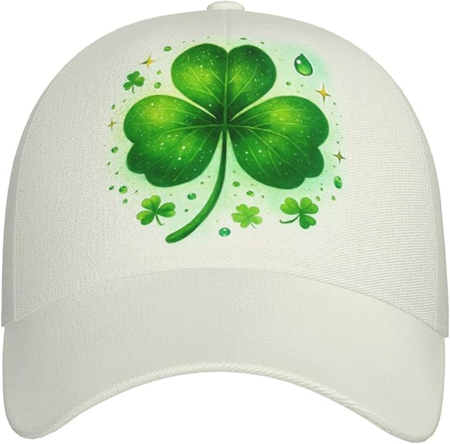 St. Patrick's Day Baseball Cap, Irish Green Clover Trucker Hat for Men Women, Fashion Adjustable Sun Visor Dad Hat