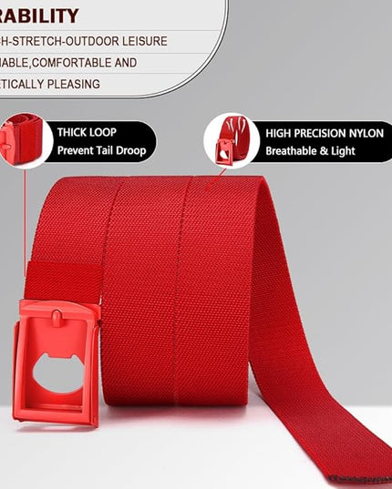 DOOPAI Stretch Canvas Belt for Men, Adjustable Elastic Holeless Web Belt for Casual, Golf, and Work, with Bottle Opener