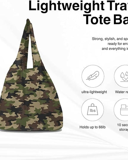 Compact Reusable Grocery Tote Bag – Lightweight, Foldable & Packable Shopping Bag for Travel