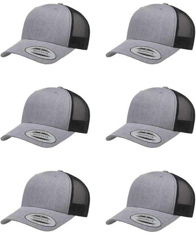 Yupoong Classic Premium Mesh 6 Panel Retro Trucker Cap | Mid Profile Snapback | OSFA | Bulk Pack Available
