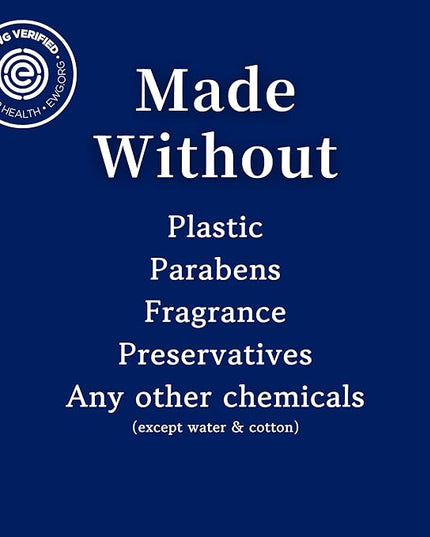 100% Water & Cotton Wet Wipes Travel Size - Individually Wrapped - Fragrance & Preservative-Free for Baby, Women & Sensitive Skin - Gentle Hand, Face, Body & Feminine Care - 110 Count
