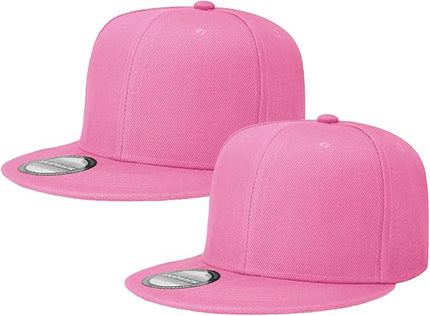 Classic Snapback Hat Cap Hip Hop Style Flat Bill Blank Solid Color Adjustable Size
