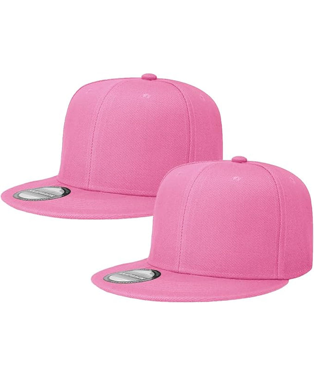 Classic Snapback Hat Cap Hip Hop Style Flat Bill Blank Solid Color Adjustable Size