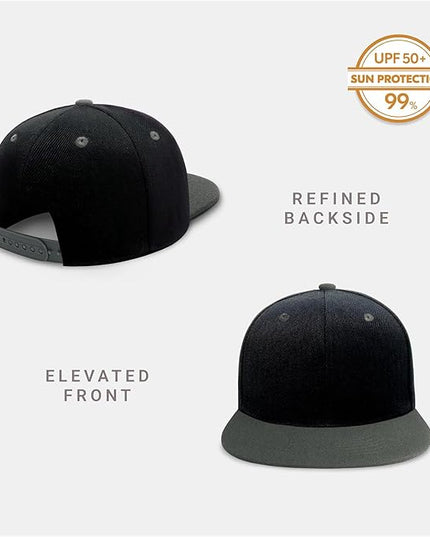 CHOK.LIDS Flat Bill Visor Classic Snapback Hat Blank Adjustable Brim High Top End Trendy Color Style Plain Tone Baseball Cap