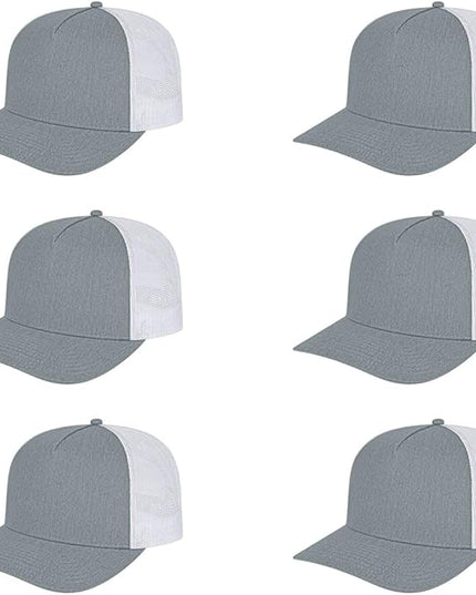 Cap America i3039 Classic 5 Panel Mid Profile Structured Trucker Mesh Back Cap w/ & Adjustable Snapback