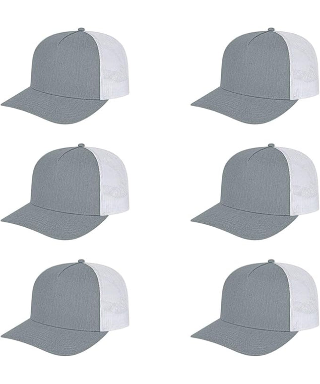 Cap America i3039 Classic 5 Panel Mid Profile Structured Trucker Mesh Back Cap w/ & Adjustable Snapback