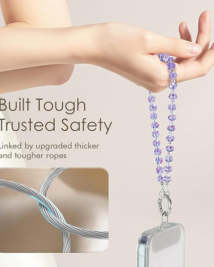 SURPHY Phone Charm, Phone Charms Strap with Tether Tab & Premium Metal Buckle, Cellphone Wrist Strap Chain