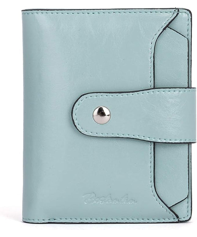 BOSTANTEN Women Leather Wallet RFID Blocking Small Bifold Zipper Pocket Wallet Card Case Purse with ID Window