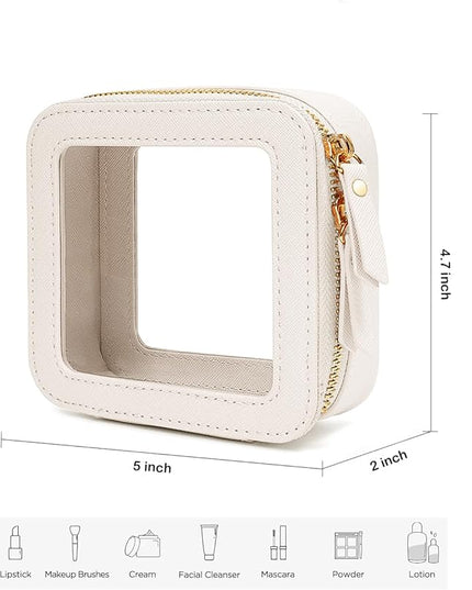 Travel Clear Makeup Bag Set, TSA Approved Cosmetic Bag Case with Zipper Portable Makeup Pouch Toiletry Bag Traveling Cosmetic Organizer Storage Bag Car Organizer Car Essentials