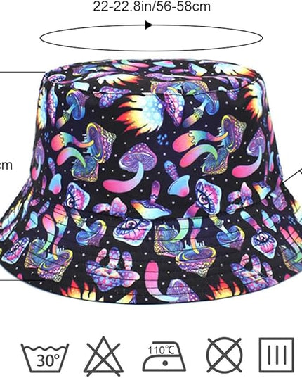 Malaxlx Unisex Bucket Hat Beach Sun Hat Aesthetic Fishing Hat for Men Women Teens, Reversible Double-Side-Wear