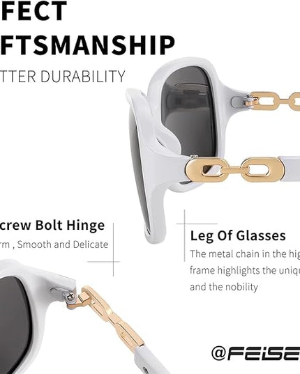 FEISEDY Vintage Square Polarized Sunglasses for Women UV400 Travel Driving Fashion Arcuate Sunglasses B2526