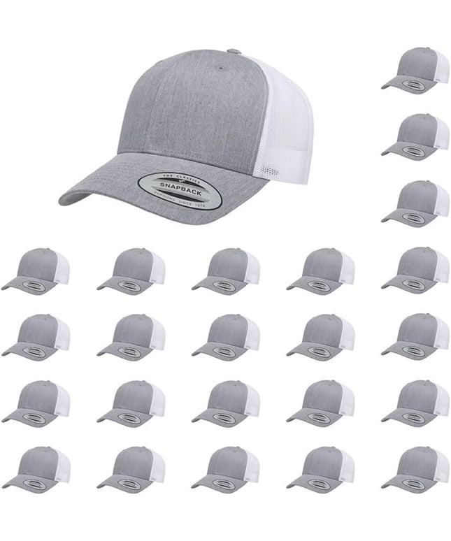 Yupoong Classic Premium Mesh 6 Panel Retro Trucker Cap | Mid Profile Snapback | OSFA | Bulk Pack Available