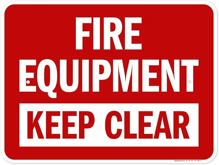 Fire Equipment Keep Clear Sign, 18x24 Inches, Rust Free .063 Aluminum, Fade Resistant, Made in USA by My Sign Center