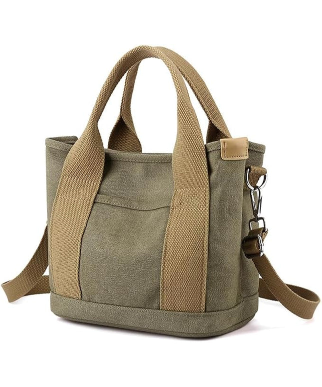 Small Tote Bag with Zipper, 2024 Canvas Multi-Pocket Crossbody Bag Shoulder Bag Satchel Hobo Bag Messenger Bag