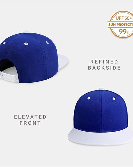 CHOK.LIDS Flat Bill Visor Classic Snapback Hat Blank Adjustable Brim High Top End Trendy Color Style Plain Tone Baseball Cap