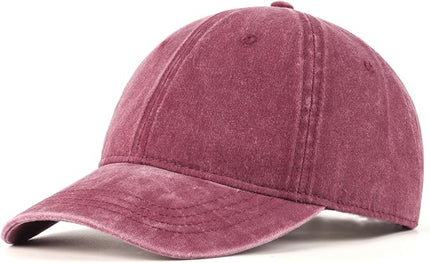 XXL Oversize Washed Denim Baseball Cap,Low Profile Jean Sports Cap for Big Heads 23.5"-25.5",Large Pigment Dyed Dad Hat