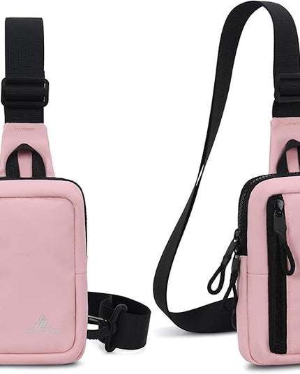 Peicees Small Crossbody Bag for Men Women Mini Sling Bag Travel Running Phone Daypack Cross Body Shoulder Bags with Keyholder