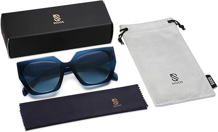 SOJOS Large Oversized Polarized Sunglasses for Women, Big Designer Womens Trendy Square Shades SJ2205
