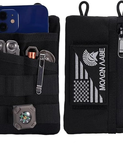VIPERADE VE3-P EDC Pouch Small EDC Tool Bag Organiser Bag Pocket Organiser Nylon Multitool Bag Small for Torch Multitools Pen Notebook Black
