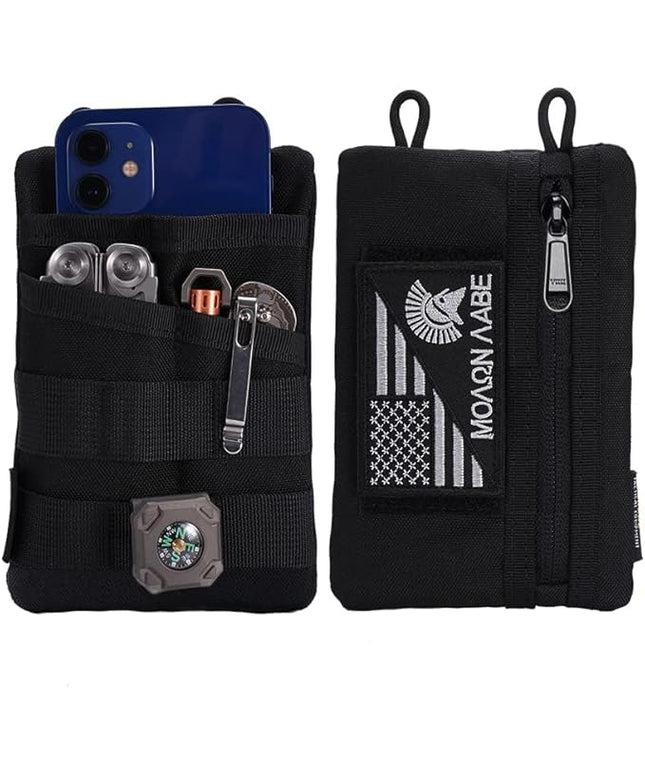 VIPERADE VE3-P EDC Pouch Small EDC Tool Bag Organiser Bag Pocket Organiser Nylon Multitool Bag Small for Torch Multitools Pen Notebook Black