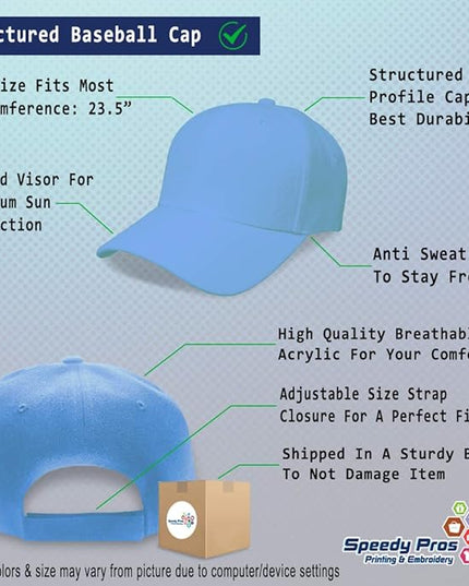 Baseball Cap Custom Personalized Text Dad Hats for Men & Women Strap Closure