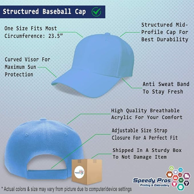 Baseball Cap Custom Personalized Text Dad Hats for Men & Women Strap Closure