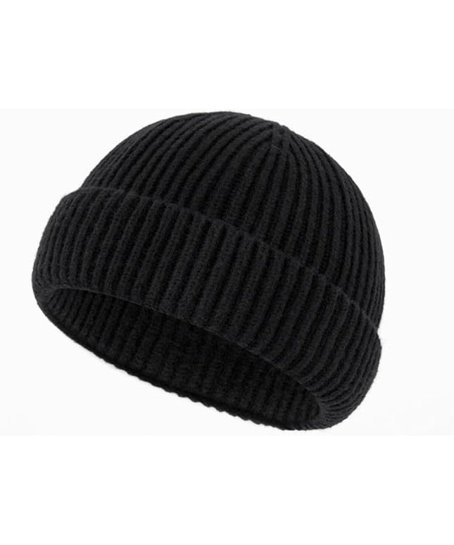Stylish Wool Knit Short Cuff Fisherman Beanie for Men and Women Unisex Warm Winter Hat