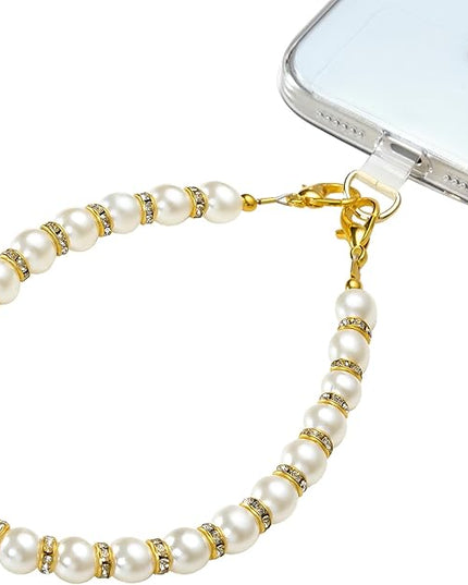 Phone Charms Strap Wrist Chain Bracelet Phone Strap Detachable Anti Theft Anti-Fall Safety Hands-Free(2xPads) Fit Apple&Most Smartphones