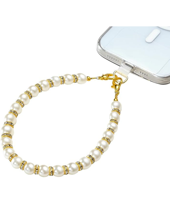 Phone Charms Strap Wrist Chain Bracelet Phone Strap Detachable Anti Theft Anti-Fall Safety Hands-Free(2xPads) Fit Apple&Most Smartphones