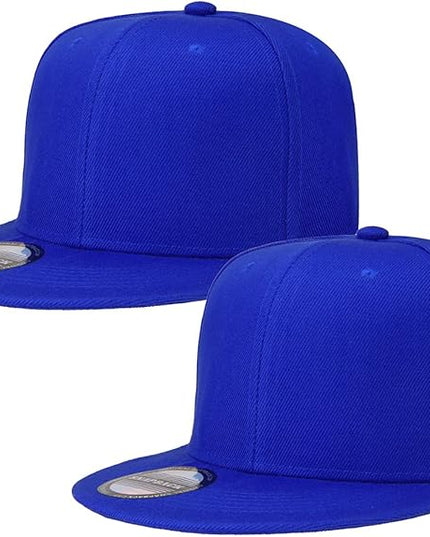 Classic Snapback Hat Cap Hip Hop Style Flat Bill Blank Solid Color Adjustable Size