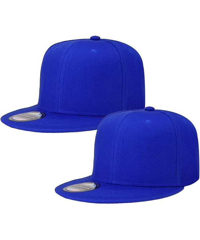 Classic Snapback Hat Cap Hip Hop Style Flat Bill Blank Solid Color Adjustable Size