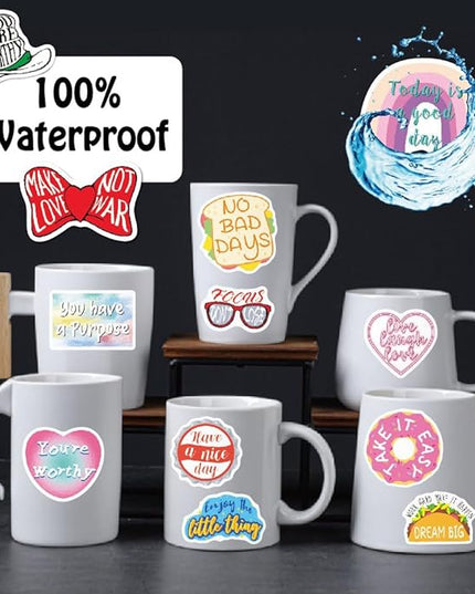 200 PCS Motivational Stickers, Affirmation Positive Quote Stickers, Waterproof Vinyl for Laptop Journal Scrapbook, Teens Adults Kids