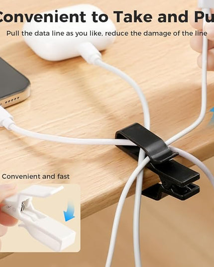 Movable Cord Holder for Nightstand, 2026 New Upgrade Cord Organizer Holder, Cable Organizers USB Cable Holder Wire Organizer Cord Clips, Cable Hider for Home, Office,Cubicle Accessories (3, White)