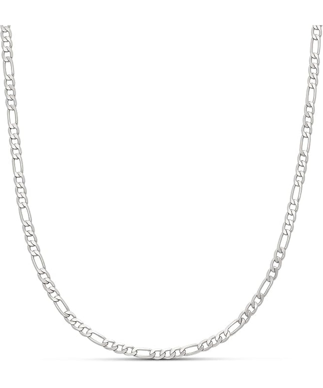 Amazon Essentials 14k Gold or Sterling Silver Plated Figaro Chain Necklace