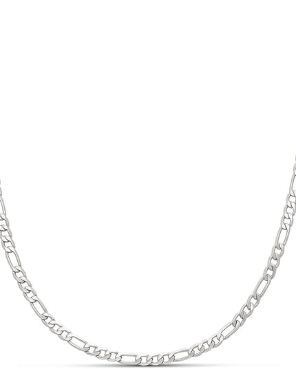 Amazon Essentials 14k Gold or Sterling Silver Plated Figaro Chain Necklace